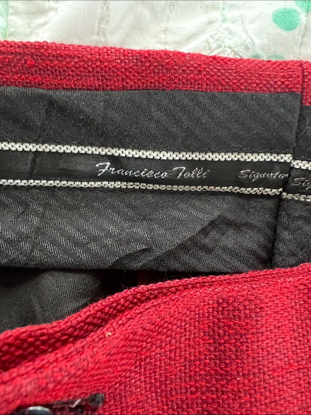 Men's Slim Tailored Red Pants - Picture 3 of 13